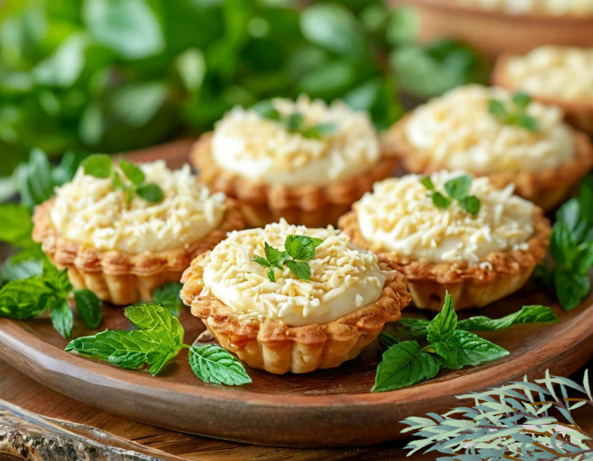 Тарталетки с яйцом и сыром