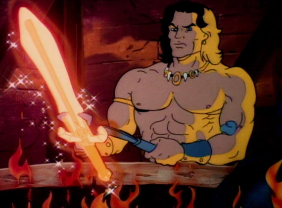 Конан куёт меч из звёздного металла