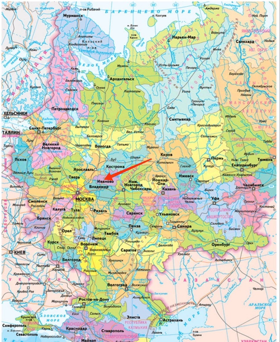 Карта европейской части России