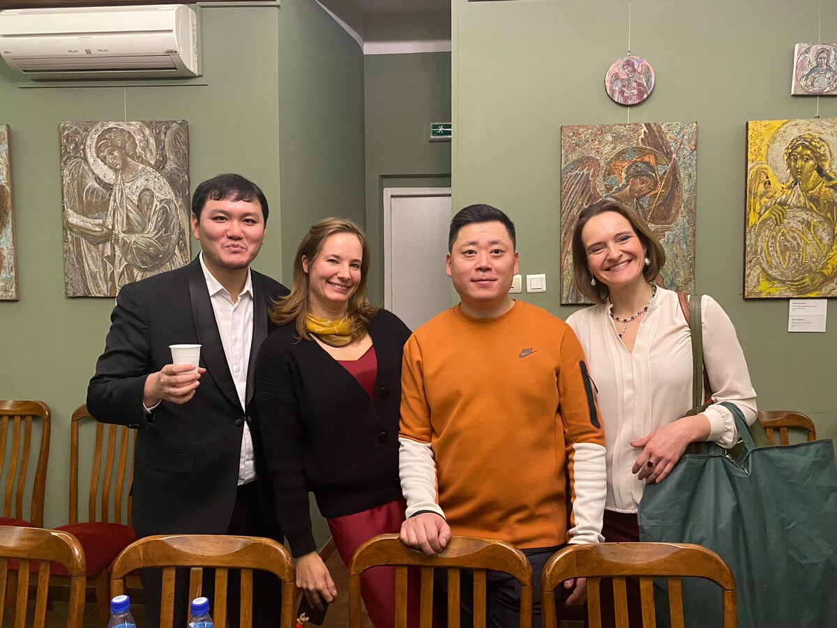 Chan Sol Kang, Maria Ushakova, Andrei Pak, Daria Klimenko (after the concert is finished), Moscow
