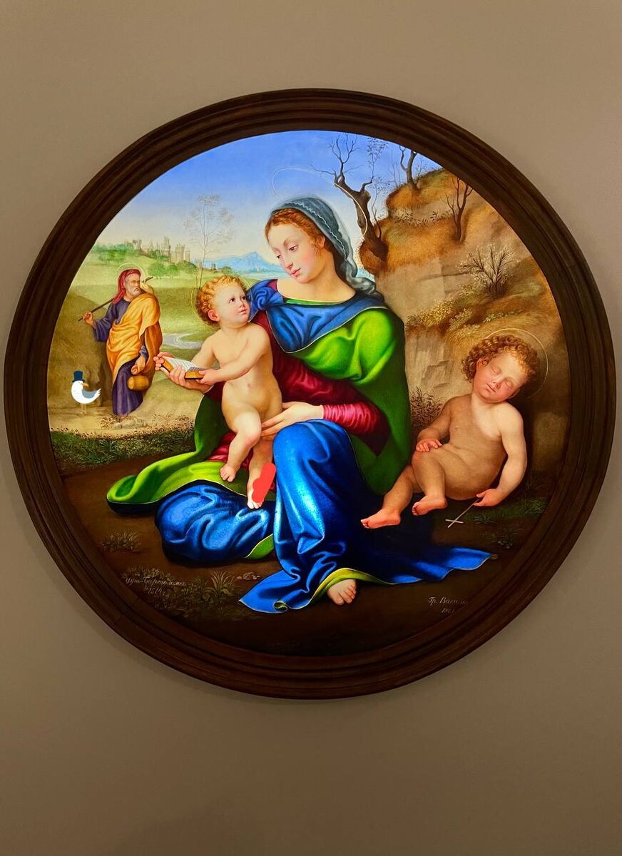 Пласт-тондо «Мадонна с Младенцем, святым Иосифом и Иоанном Крестителем», 1861 год