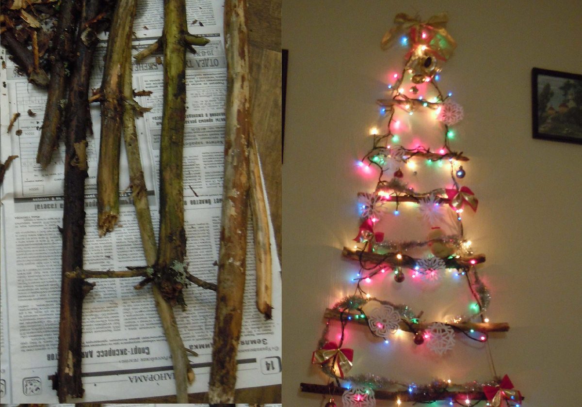 Первая анти-кошачья елка (материал/результат) 