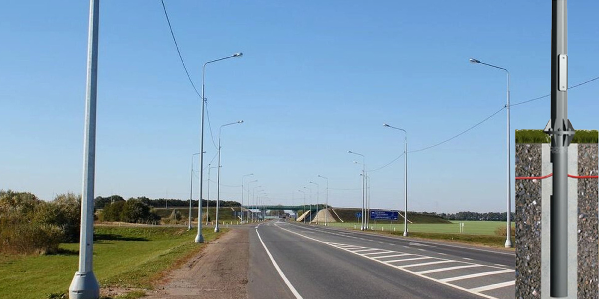 Опоры освещения СФГ силовые фланцевые граненные