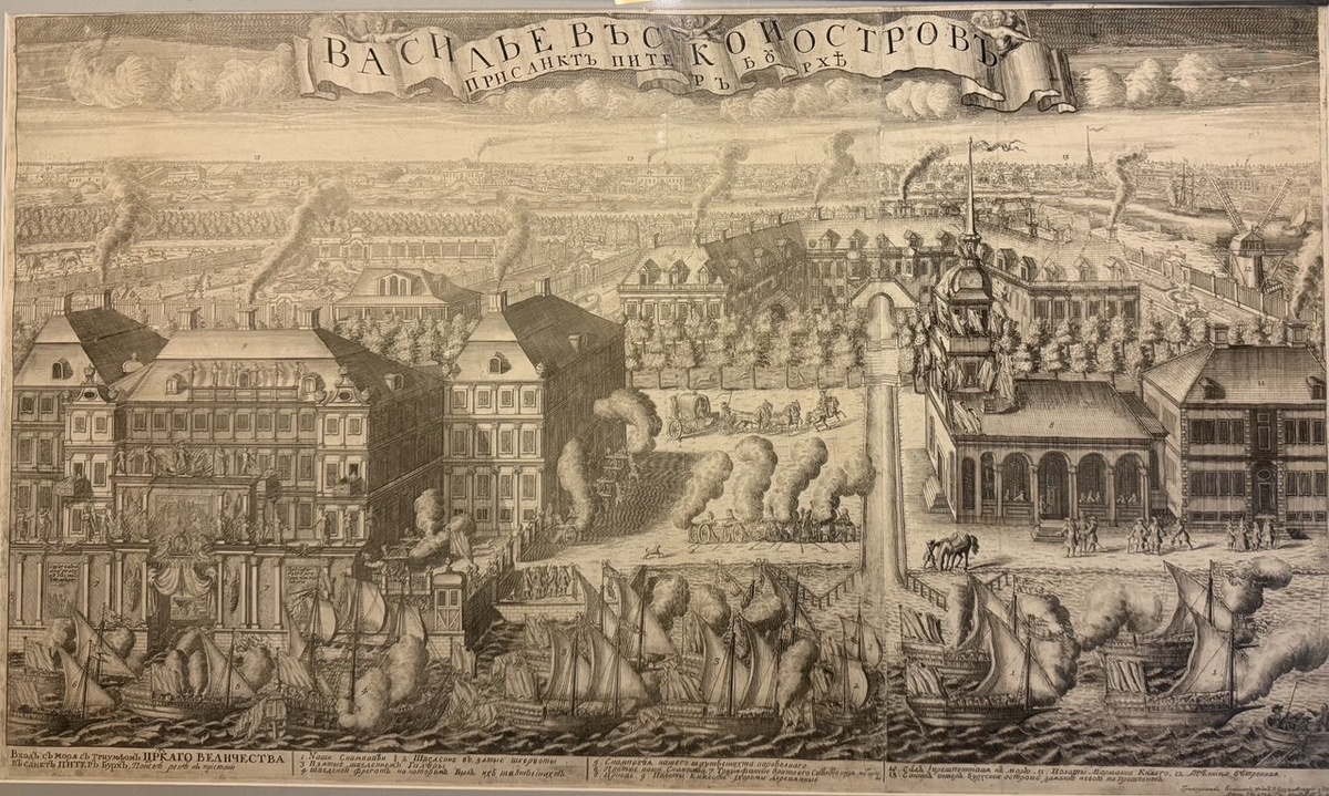 Вид на владения князя А.Д. Меншикова на Васильевском острове