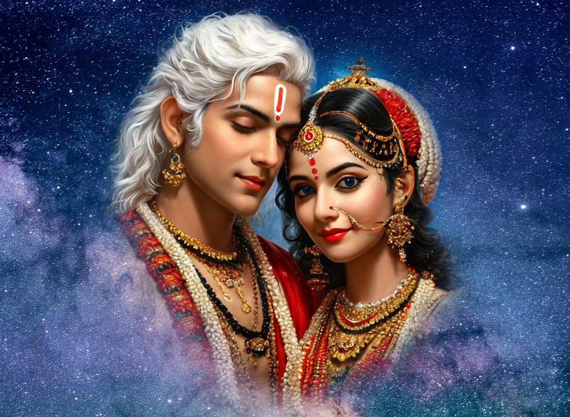 Брахма (Творец) и Сарасвати (Мудрость)