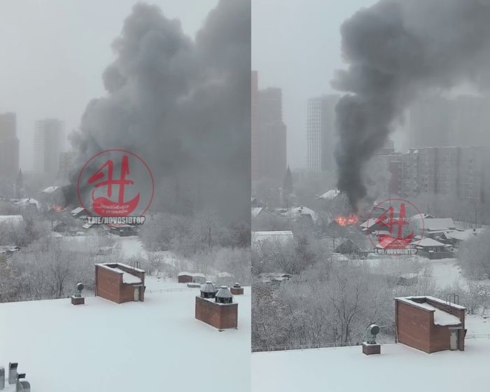 Кадры видео из тг-канала «Новосибирск с огоньком».