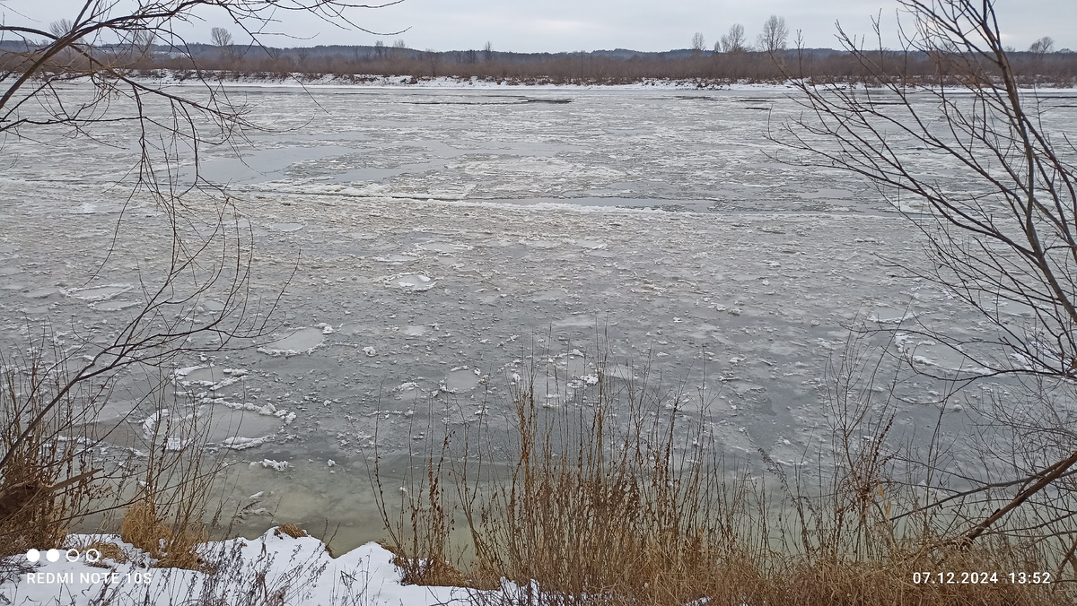07.12.2024 г. Река на Вятке встала. Фото автора.