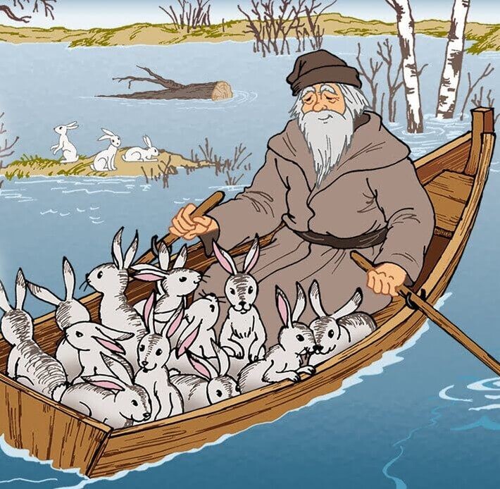 .Дед Мазай и зайцы