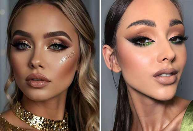 Новогодний макияж 2025 в год Зеленой Змеи