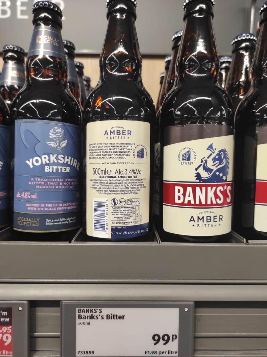 Янтарный битер Banks's крепостью 3,4%