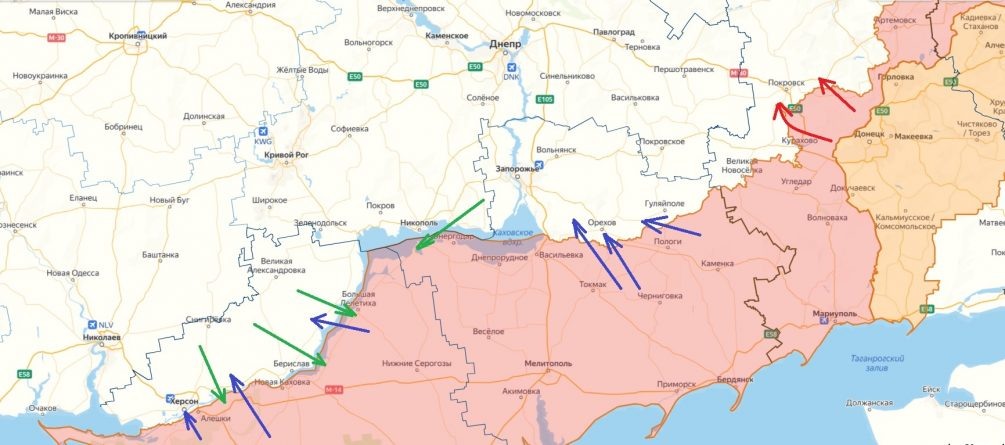    Карта СВО на Украине.