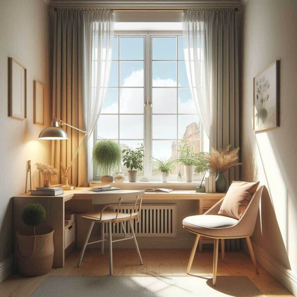 Письменный стол, совмещенный с подоконником