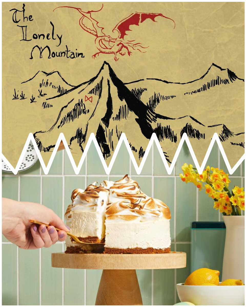 Чизкейк “Одинокая гора” с сырно-лимонной начинкой и декором из опаленной меренги