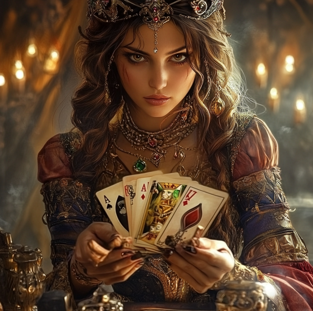 Гадание на картах. Иллюстрация сгенерирована нейросетью
