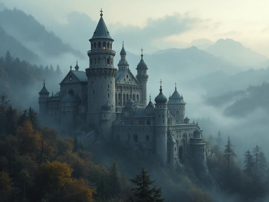 Готический замок на склоне