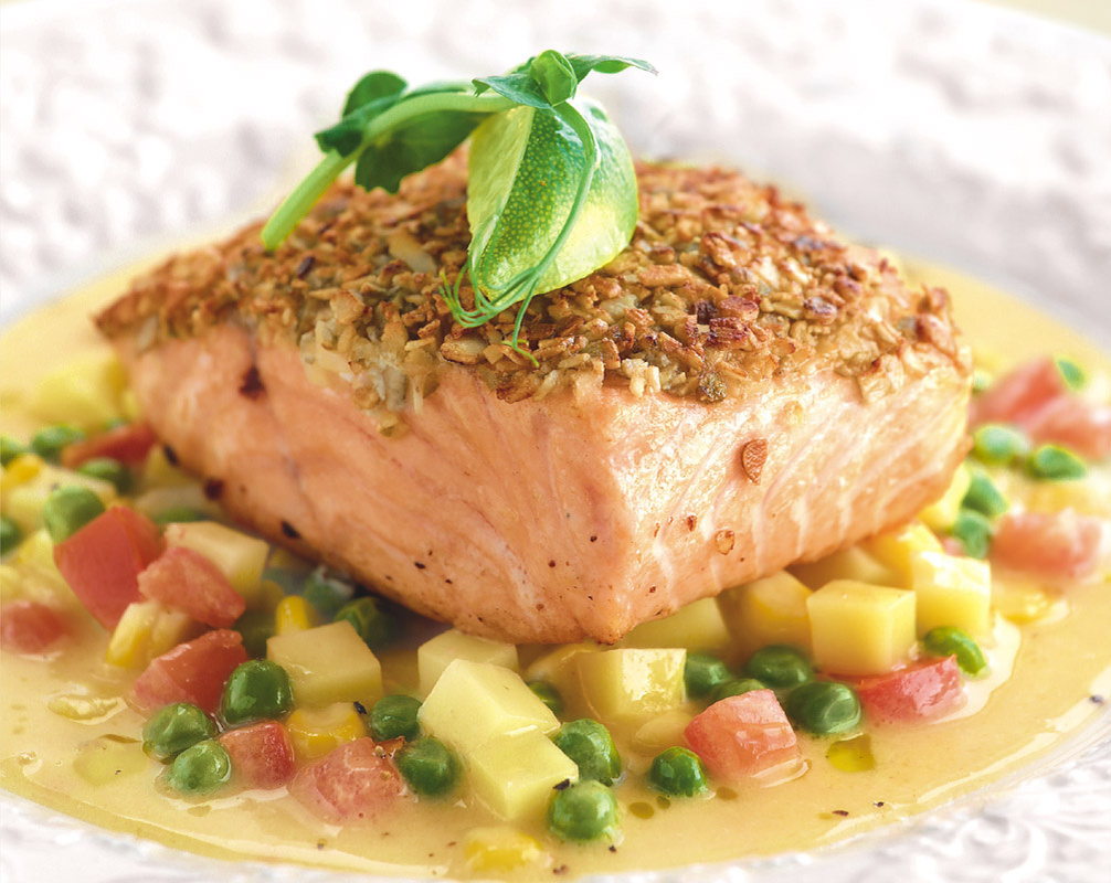 Необычное сочетание текстур делает это лёгкое блюдо ещё более привлекательным.