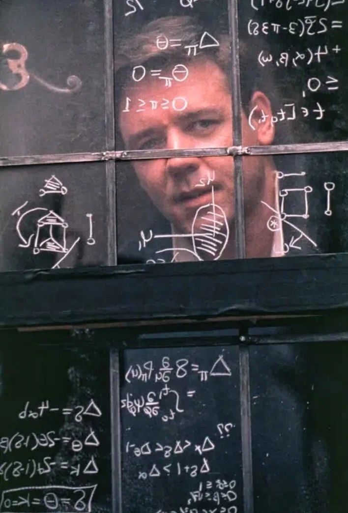 Рассел Кроу в роли генитального математика Джона Неша, открытый источник 