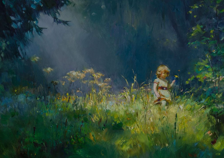 Прогулка по лесу. Масло
