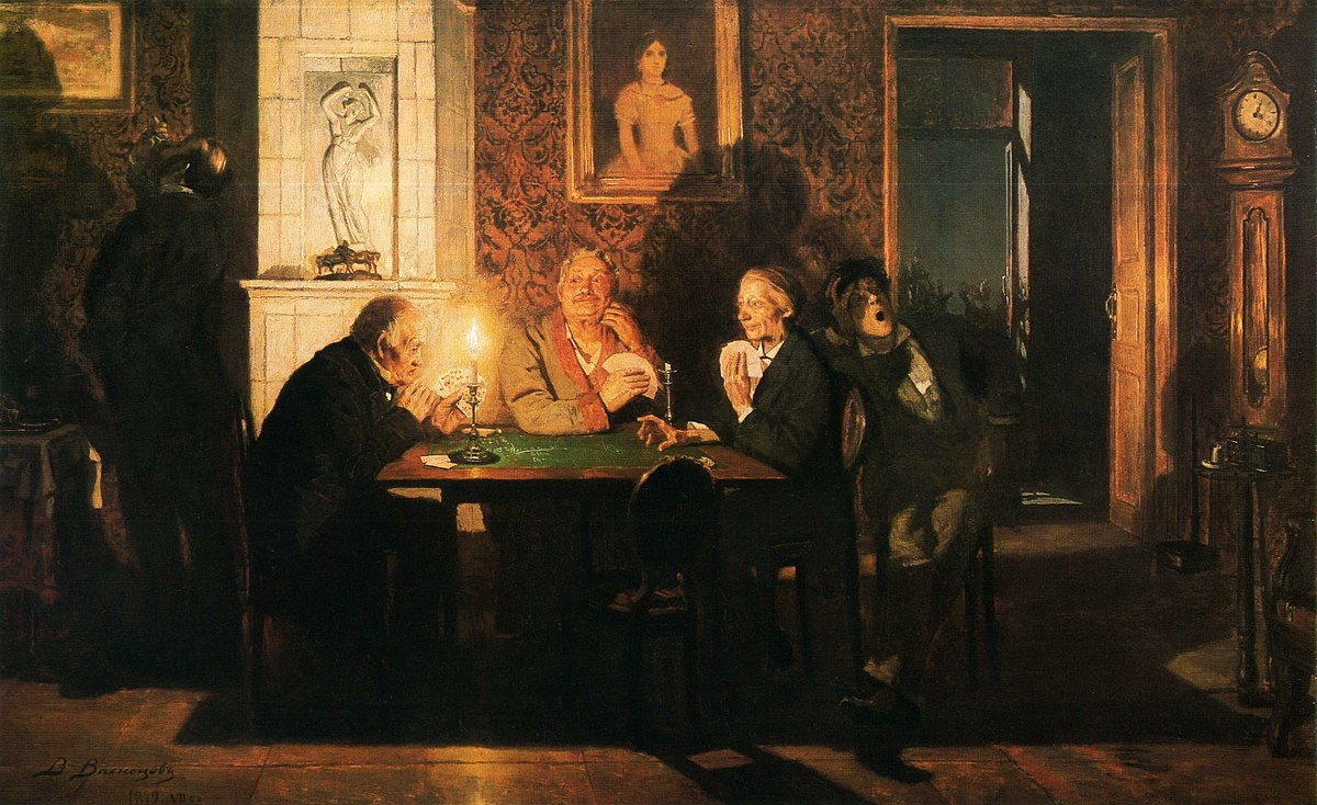 Картина Виктора Васнецова "Преферанс" (1879 год)