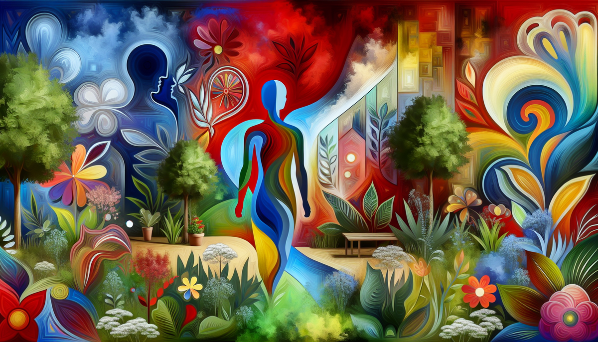 Это изображение демонстрирует живую атмосферу и креативность, отражая красоту природы и художественную свободу.