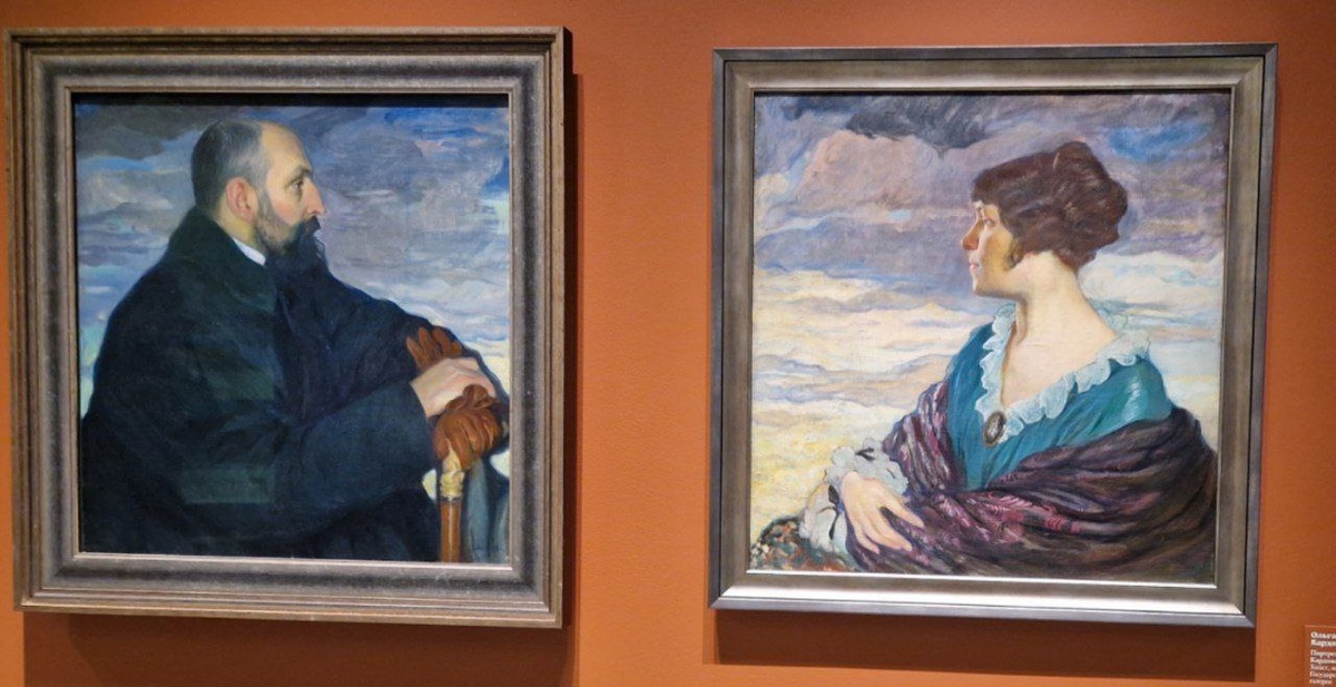 Делла-Вос-Кардовская О. Л. Портрет художника Дмитрия Николаевича Кардовского (1913) и Автопортрет (1917)