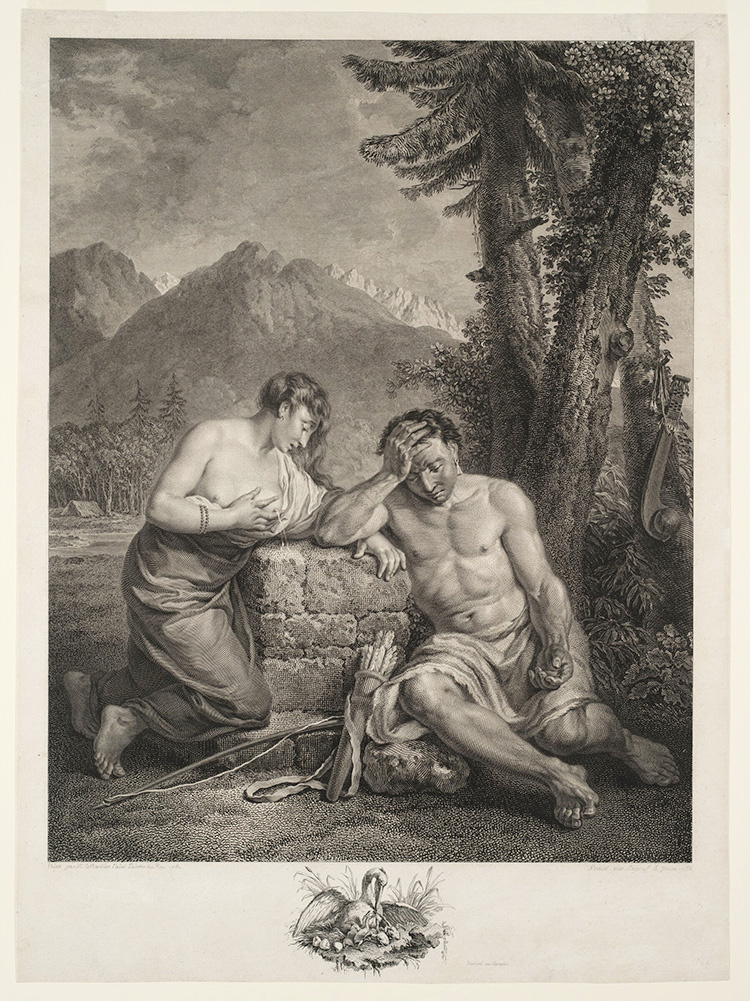 Гравюра с картины Жан-Жака Франсуа Ле Барбье