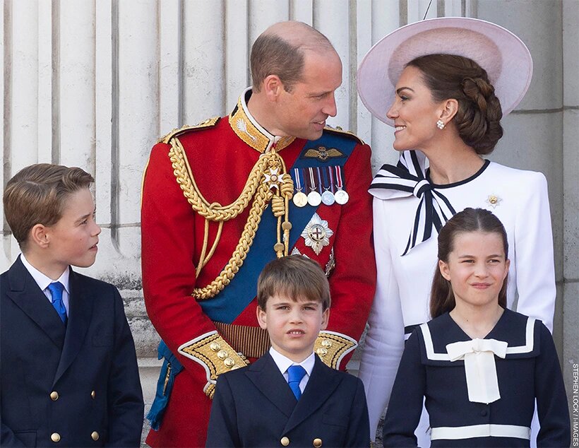 Семья герцогов Уэльских на церемонии «Вынос знамени». 2024. Фото: getty images.