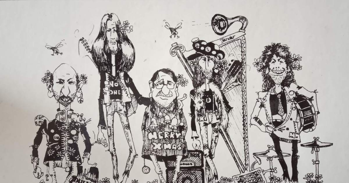 Группа «Воскресение» - дружеский шарж ударника Михаила Шевякова (фиои)