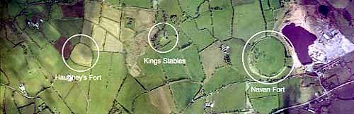 Форт Хога, пруд Кингс Стейблс и Наван-форт на спутниковом снимке