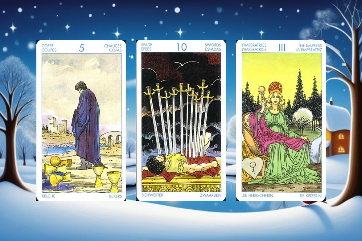 1. 5 Кубков. 2. 10 Мечей. 3. Императрица.