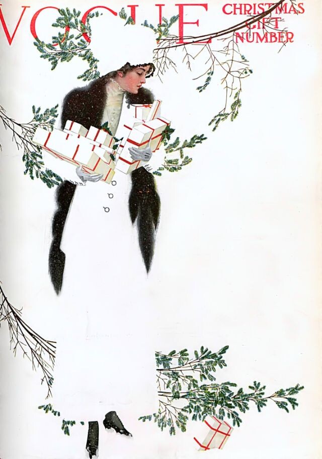 Рождественская обложка Vogue, иллюстрированная Коулзом Филлипсом, 1 декабря 1910 г.