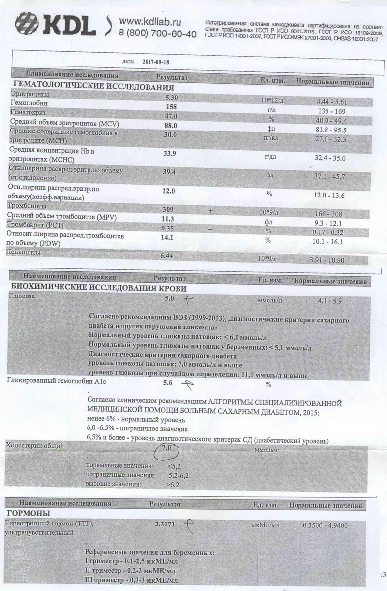 уровень холестерина 7,0 при норме не выше 5,2