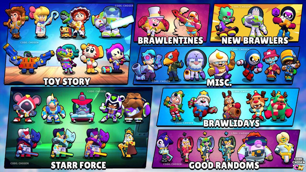 Все новые СКИНЫ в Бравл Старс