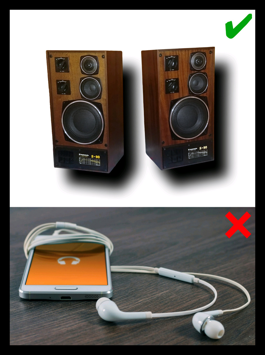 Колонкам - да! Наушникам - нет! 😊