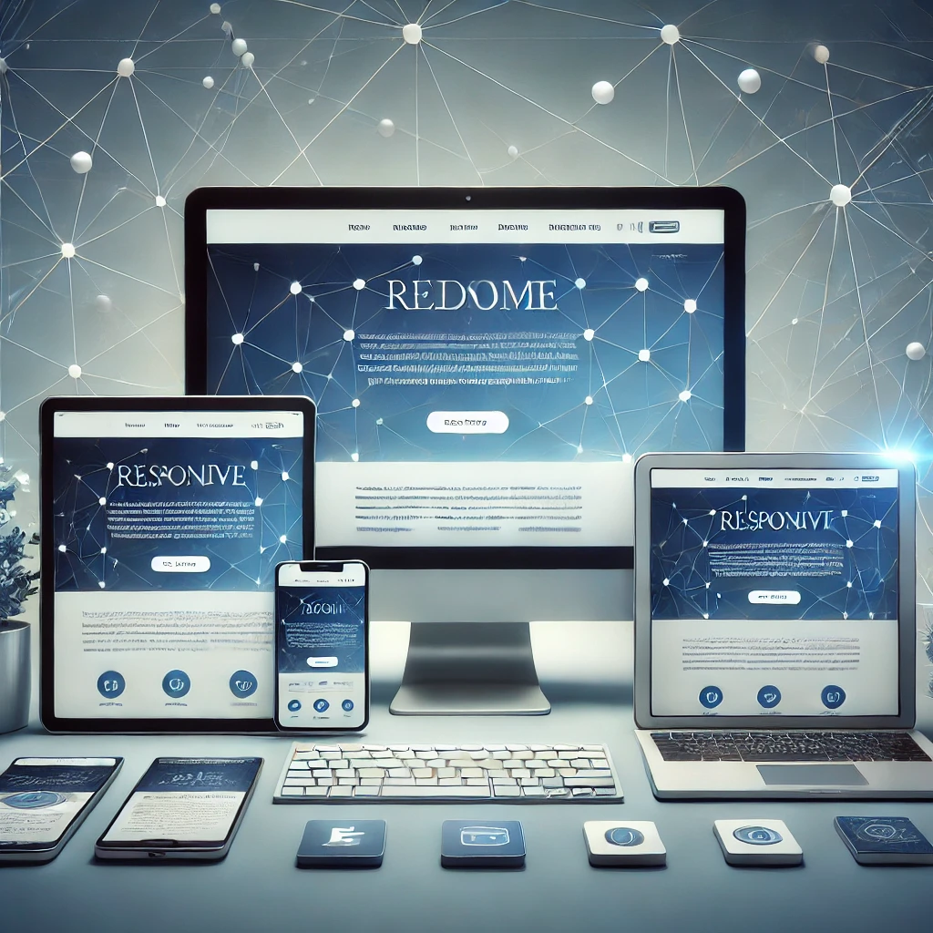 изображение, которое показывает адаптивность сайта на разных устройствах