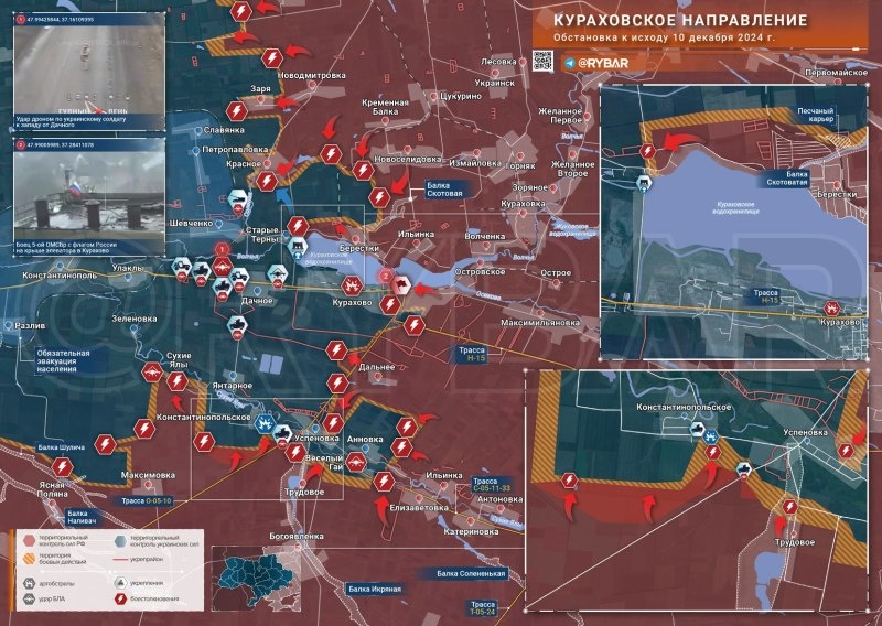    В Курахово идут бои в застройке: сегодня появились кадры вооружения знамени бойцами 5 омсбр на территории элеватора. По некоторым данным, организованное сопротивление ВСУ в городе постепенно сходит на нет, распадаясь на отдельные очаги обороны.