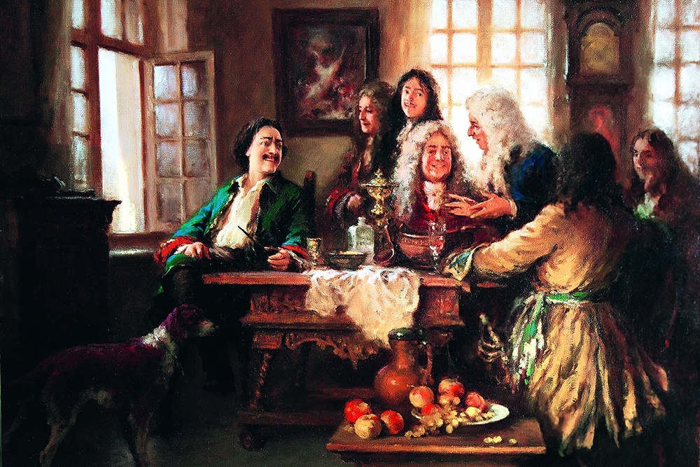    Застолье с друзьями. Петр I не представлял его без холодца. / livemaster.ru
