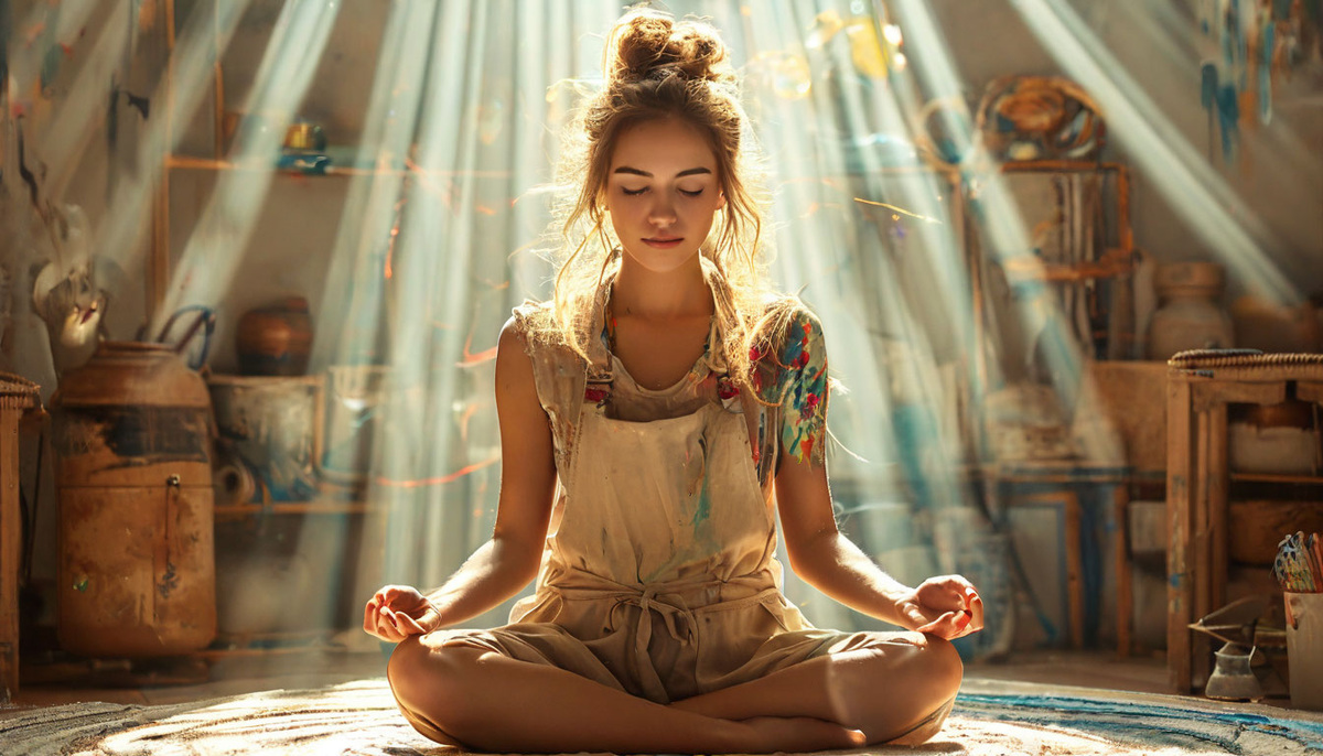 Девушка медитирует