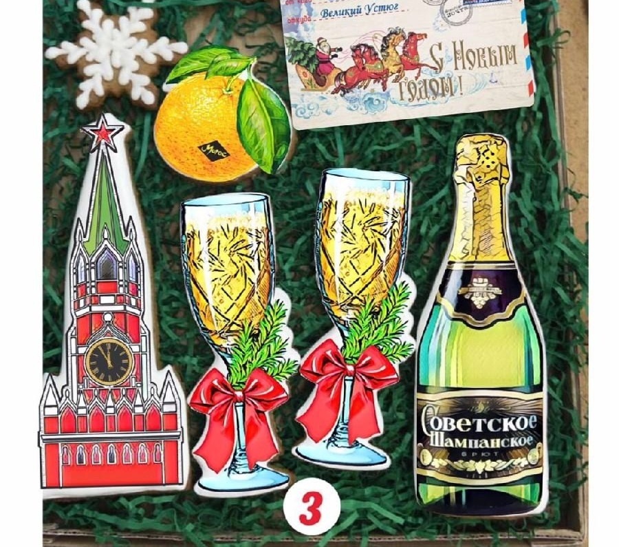 Пряники и печенье с логотипом на Новый год