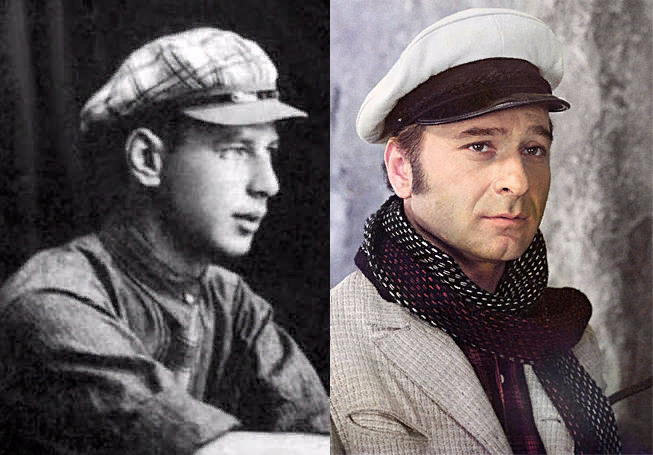 Слева - О.Б. Шор; справа - актер Арчил Гомиашвили в роли Остапа Бендера.