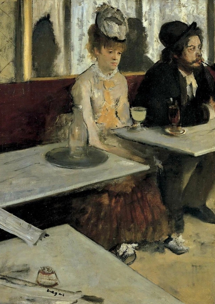 А вот и картина " Абсент" Эдгара Дега..