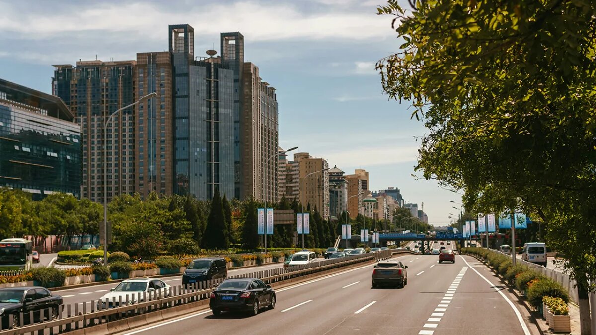    Вид на современный Пекин.