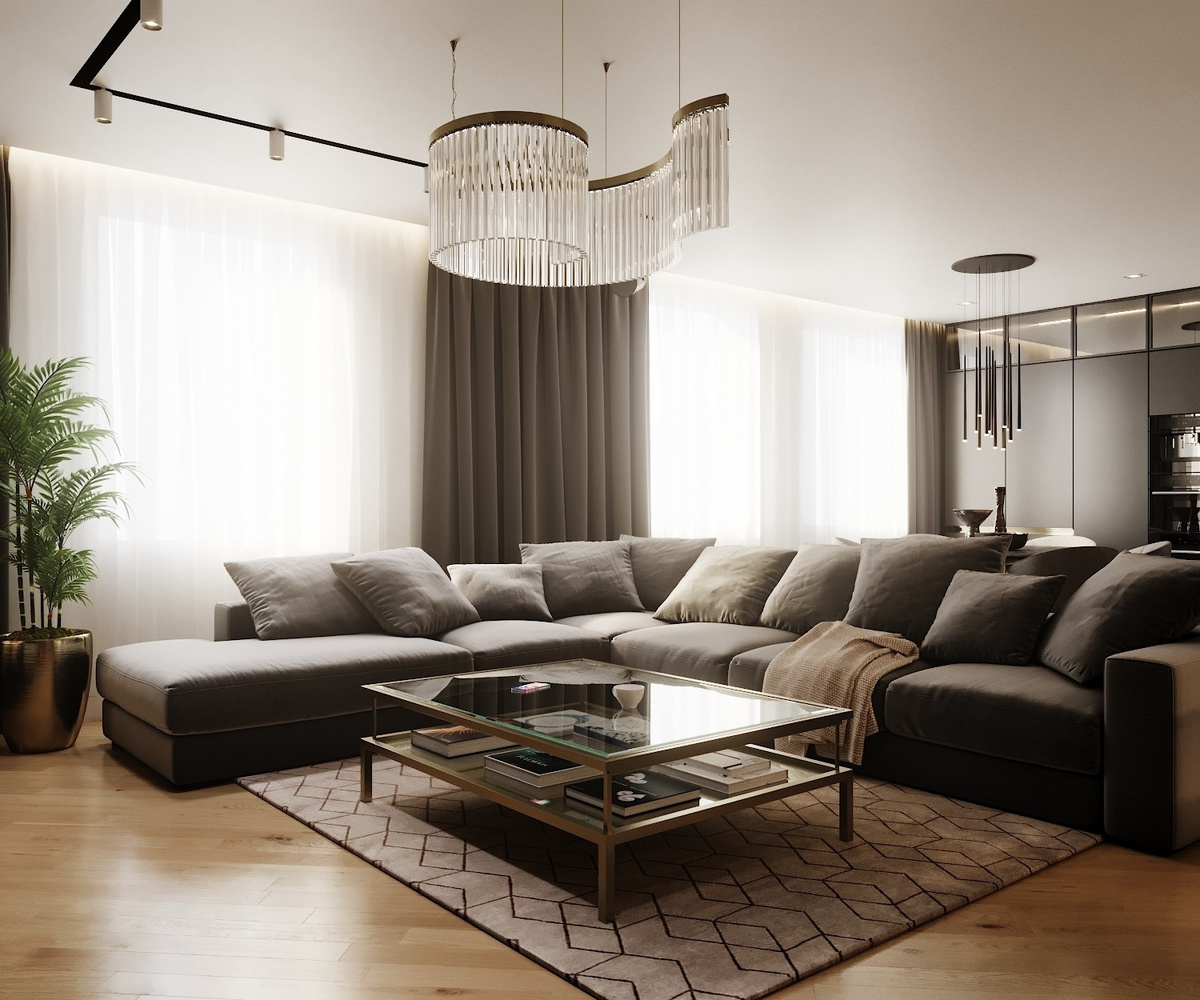 Фото: Шторы в цвет дивана