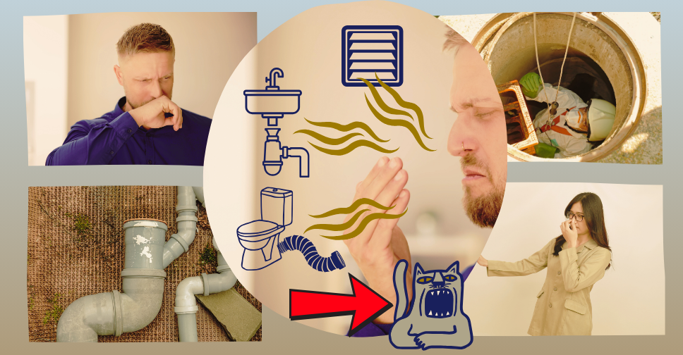 Основные источники канализационных запахов - это обратная тяга плохо работающей вентиляции и стыки фановых труб