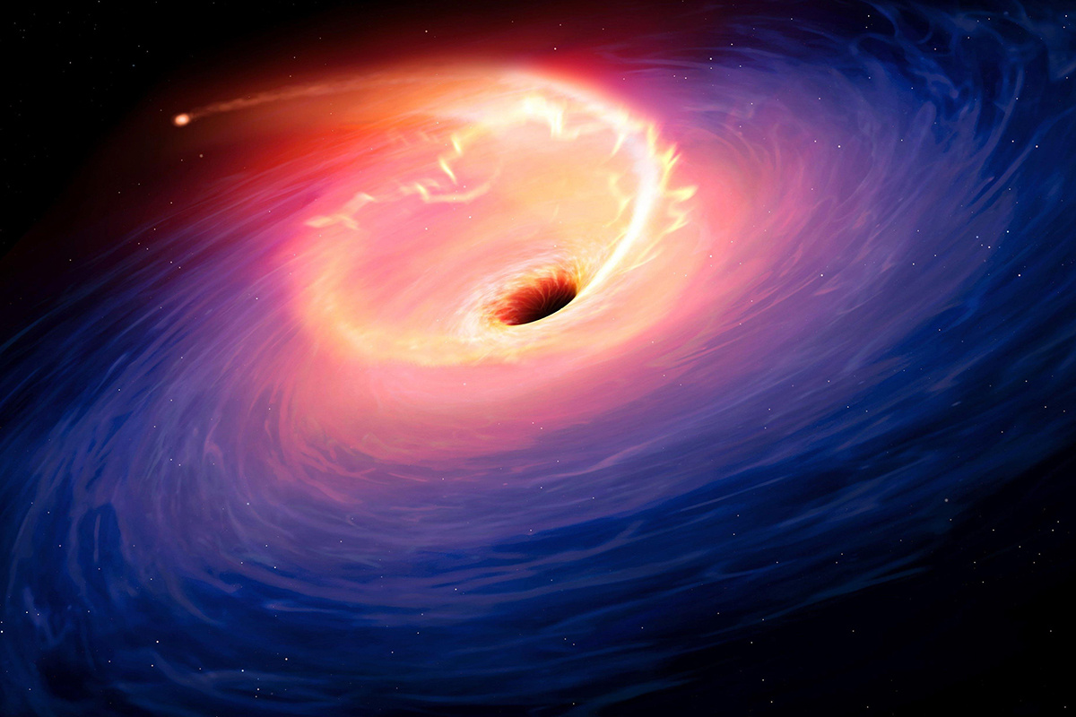 Траектория падения неопознанного тела в центр черной дыры