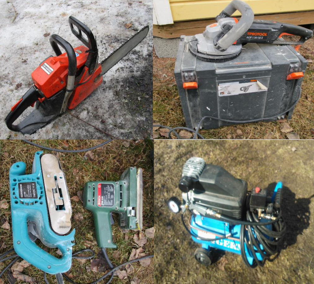 Инструменты, использованные в эксперименте.