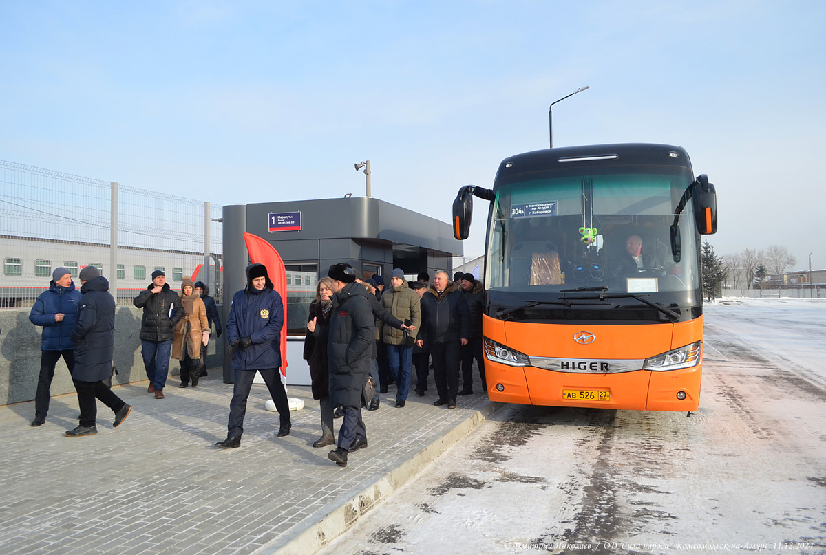 Губернатор Хабаровского края Дмитрий Демешин на открытии нового транспортно-пересадочного узла в Комсомольске-на-Амуре, 11.12.2024