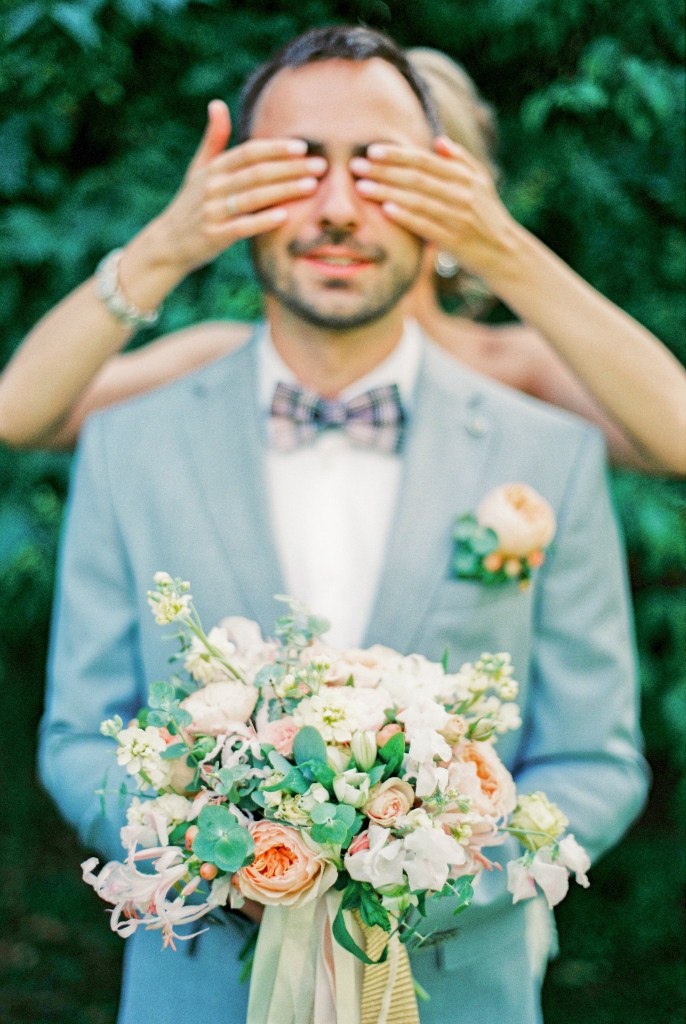 персиковый букет невесты растрепыш