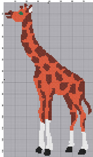 Размер 76 на 133 крестика, цветов 5