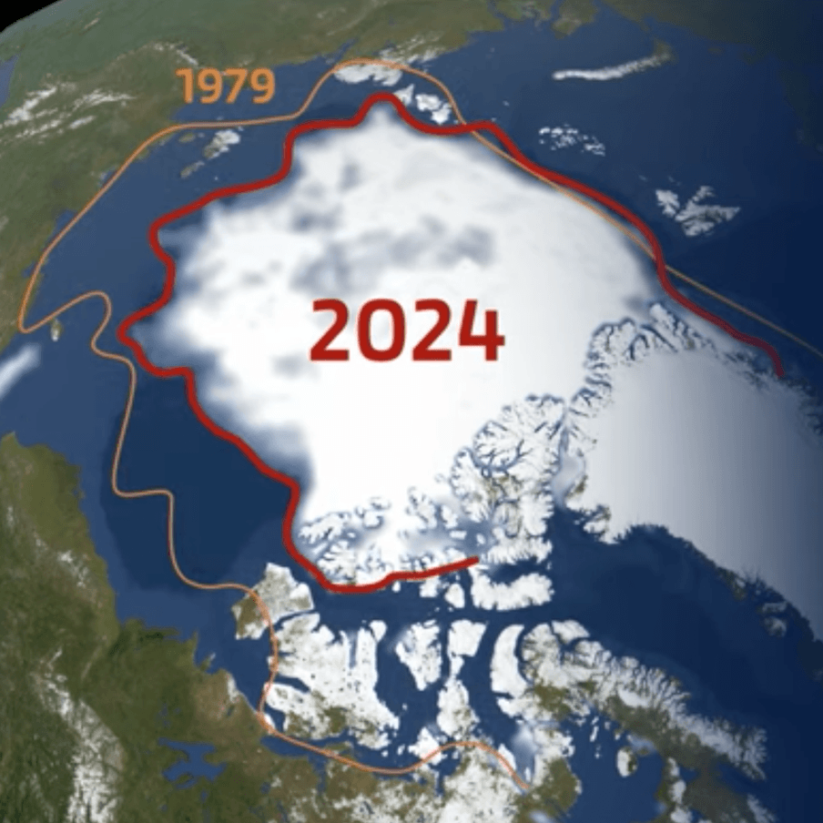 Насколько деградировала площадь вечной мерзлоты в Арктике с 1979 по 2024 год. Скриншот Youtube/NOAAPME